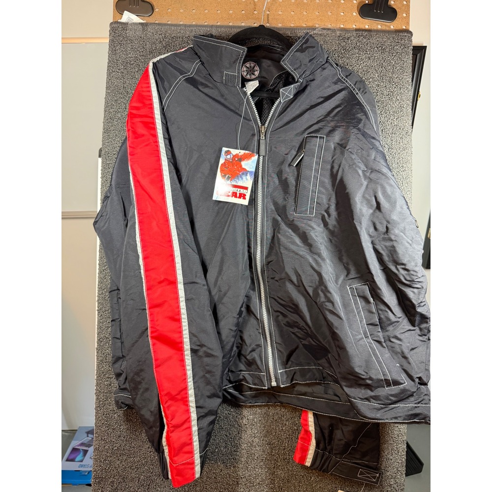 Marlboro Unlimited Gear Windbreaker Jacket Mens XL Black Red Vintage NWT
